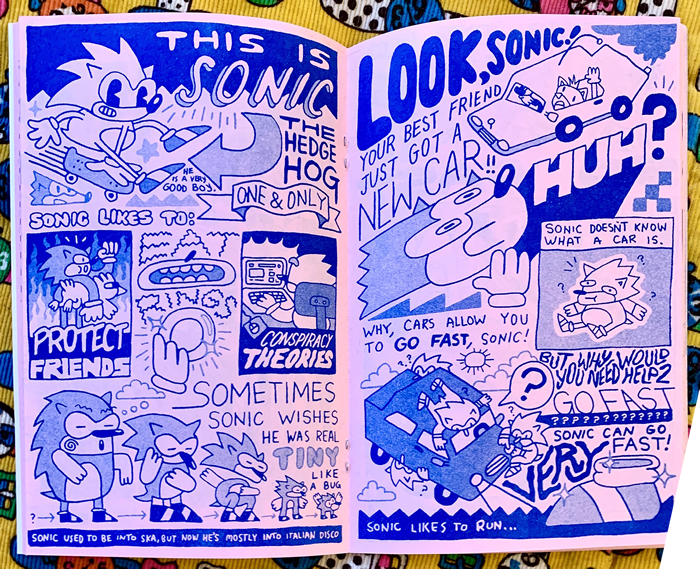 Sonic Heaven comic pages by PK where Sonic learns what a car is