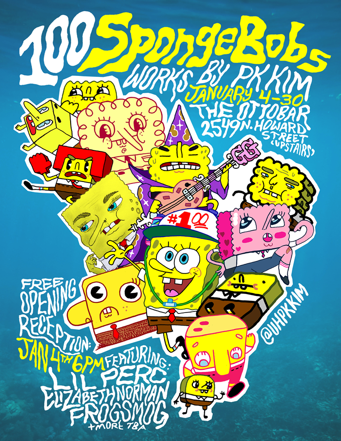 100 SpongeBobs gallery opening poster